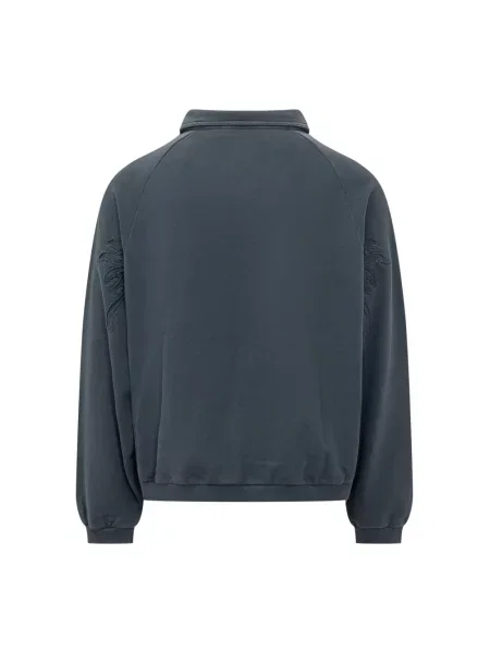 Bluza Palm Angels klasyczna z logo niebieska
