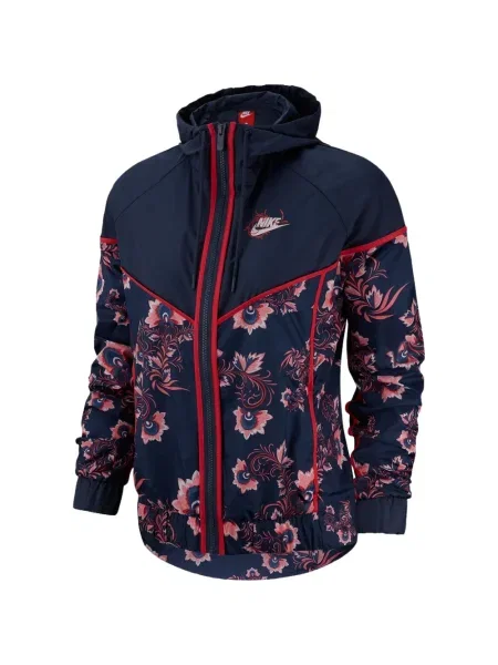 Geacă de vânt Nike cu model floral cu imagine albastru