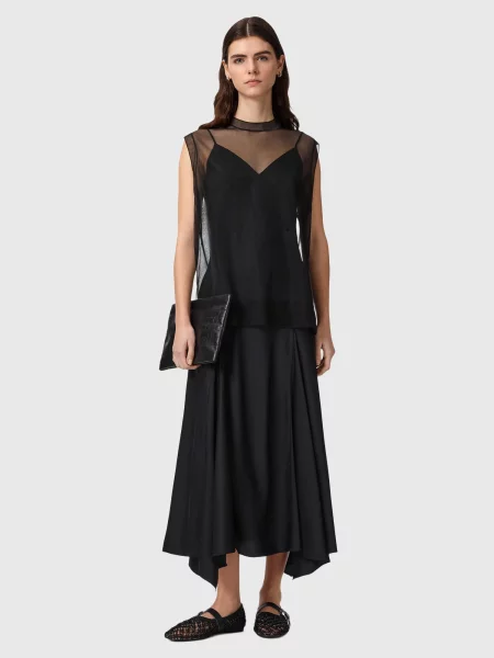 AllSaints rochie cu o bluză AVA negru