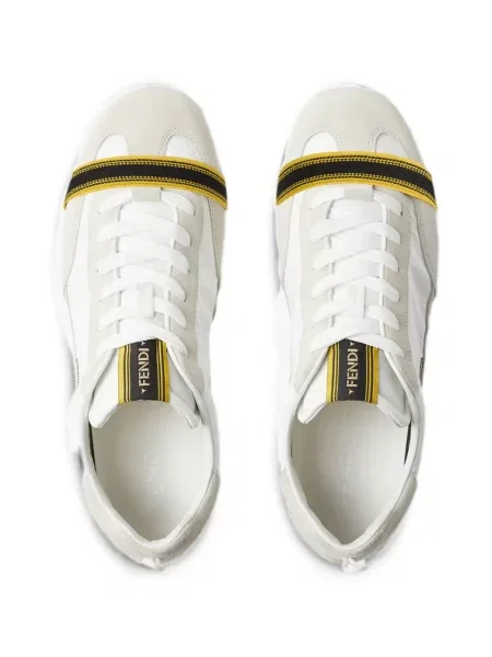 Sneakerși Fendi din piele de căprioară alb