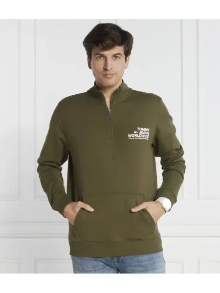 Tommy Jeans Hanorac ENTRY GRAPHIC HALF-ZIP verde