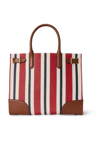 Lauren Ralph Lauren Nakupovalna torba mornarska bela rdeča