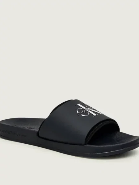 Calvin Klein Papucs Ess Slide Rubber Neoprene Sötétkék kék