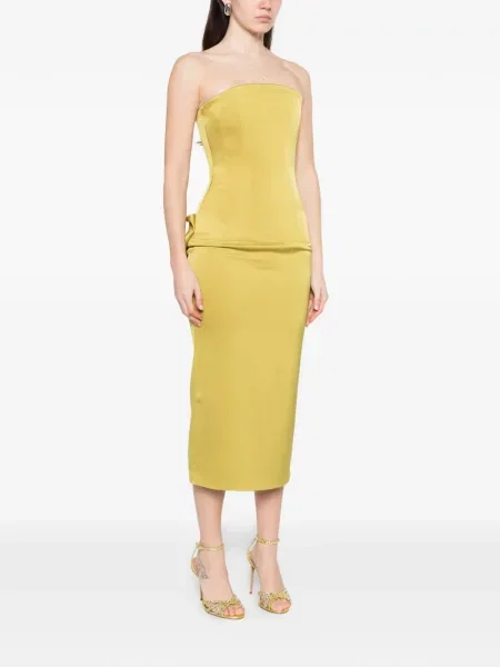 Sukienka midi Alex Perry do kolan bez ramiączek garniturowa zielona