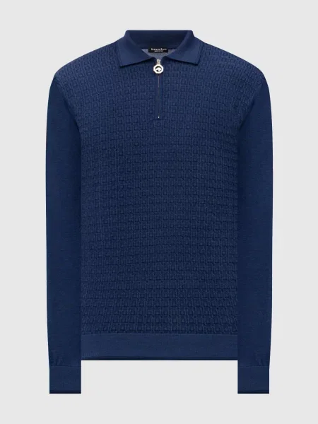 Шерстяное поло Stefano Ricci синее