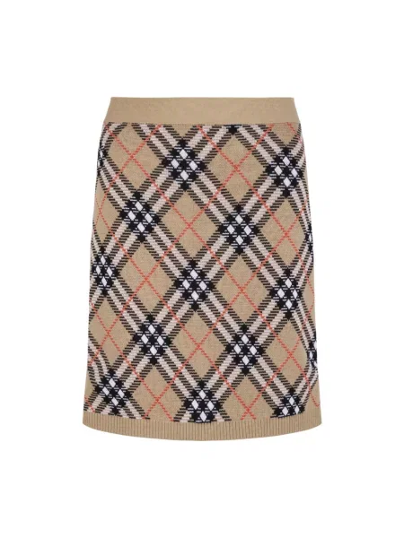 Wielobarwność spódnica mini Burberry wełniana beżowa