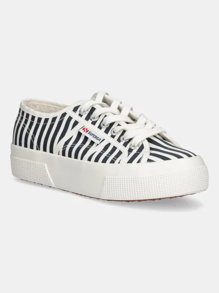 Tenisky Superga STRIPES PRINT tmavomodrá