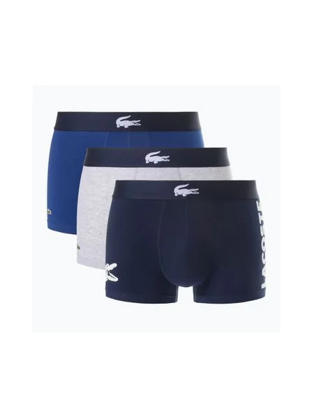 Труси-боксери Lacoste 3 pack темно-синій/білий/сріблястий ч білі