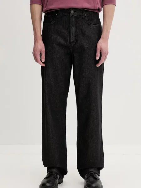 Guess Jeans blugi relaxed fit pentru bărbați negru