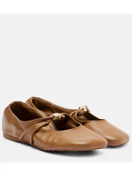 Balerini Loewe din piele maro