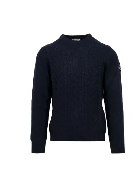 Sweter Roy Rogers z kaszmiru z nadrukiem niebieski