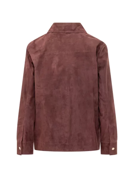 Geacă 's Max Mara din piele de căprioară roșu