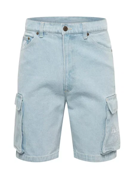 Karl Kani Pantaloni eleganți albastru deschis alb