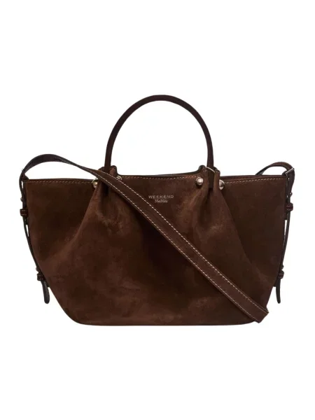 Shopperka Weekend Max Mara skórzana brązowa