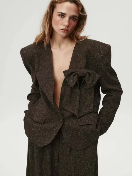 Undress Code marynarka wełniana Liberté brązowa