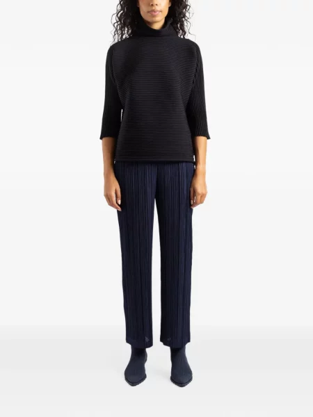 Top Pleats Please Issey Miyake tricotate negru