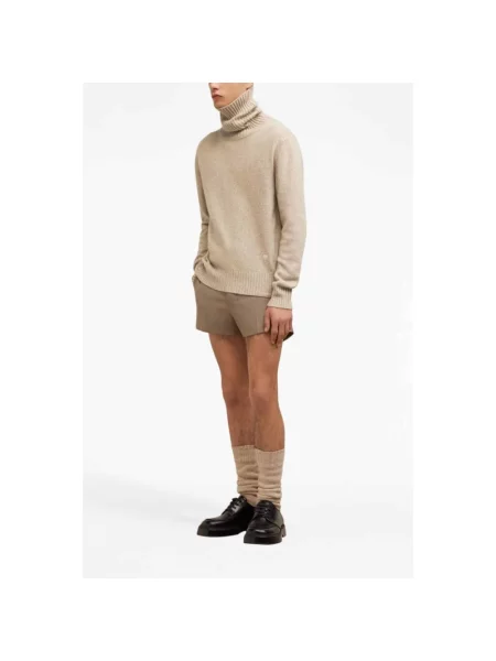 Sweter z golfem Ami Paris do golfa beżowy