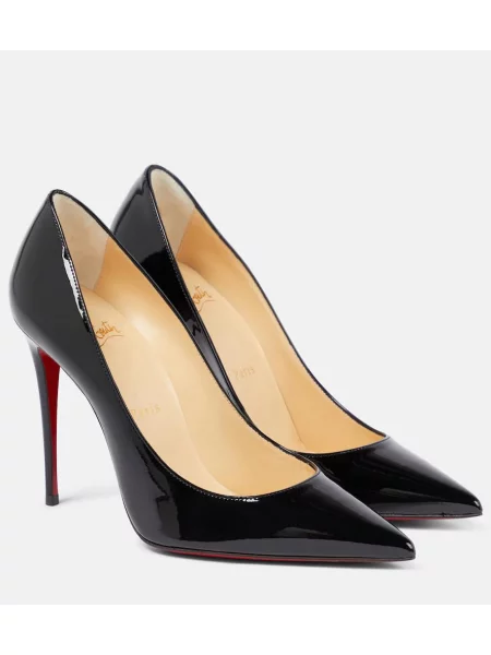 Полуотворени обувки Christian Louboutin от лакирана кожа черно