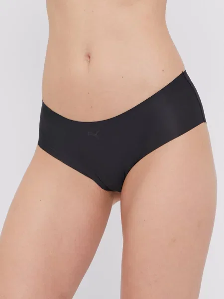 PUMA Damskie Bezszwowe Figi Typu Hipster Dwupak L Odzież czarny