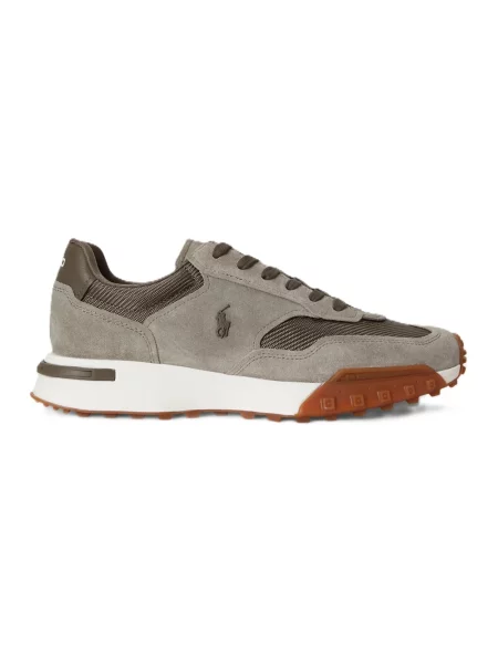 Sneakersy Ralph Lauren sznurowane skórzane szare