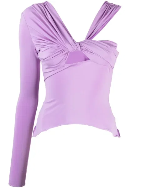 Top Nensi Dojaka cu un umăr gol violet