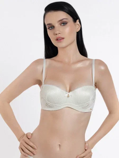 Бюстгальтер балконет с пуш-ап білий