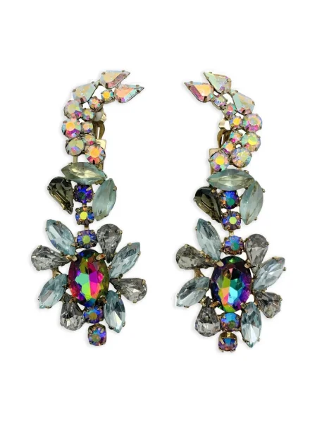 Cercei Jennifer Gibson Jewellery de cristal auriu