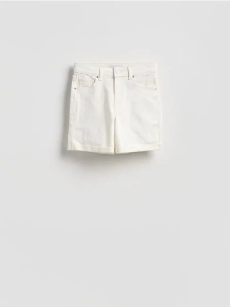Reserved Pantaloni scurți de blugi cu manșete alb