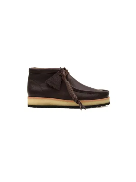 Botki Clarks skórzane brązowe