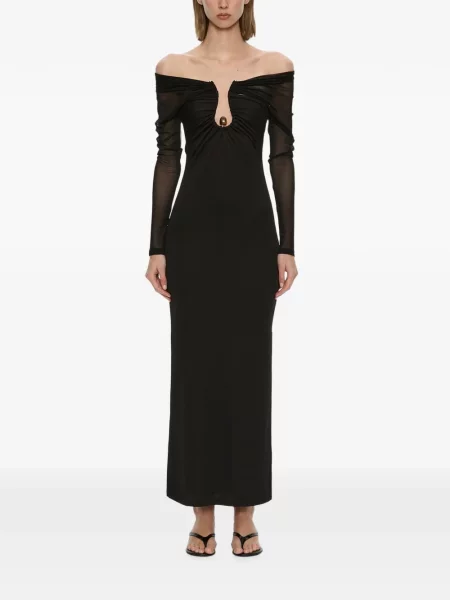 Rochie maxi Christopher Esber cu volane negru