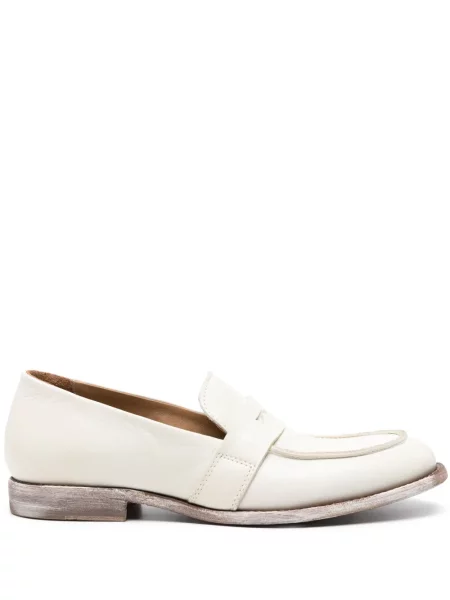 Pantofi loafer Moma din piele alb