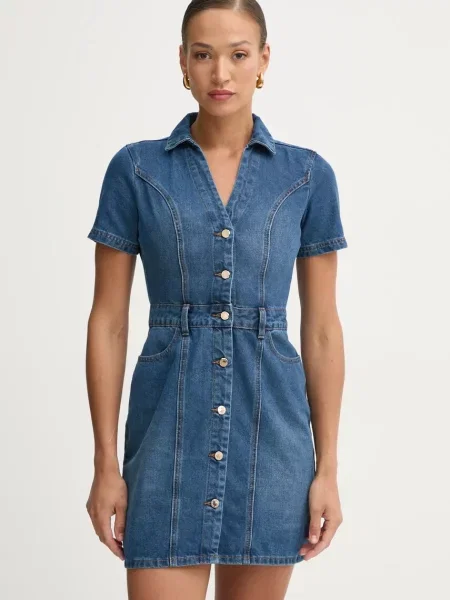 Morgan rochie jeans mini mulata albastru