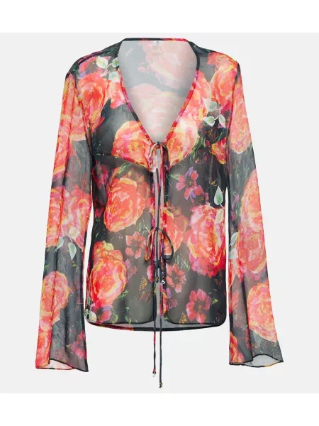 Top Bananhot din șifon cu model floral