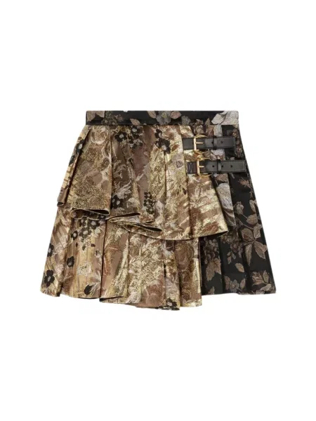 Mała mały spódnica mini Roberto Cavalli w kwiatki brązowa