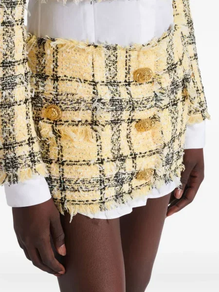 Fustă Balmain din tweed galben