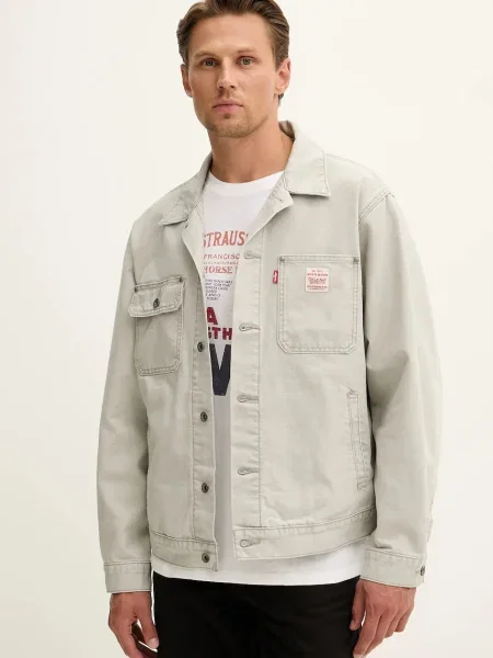 Дънково яке Levi's преходен модел с уголемена кройка сиво