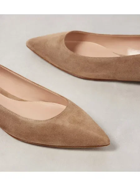 Balerini Gianvito Rossi din piele de căprioară bej