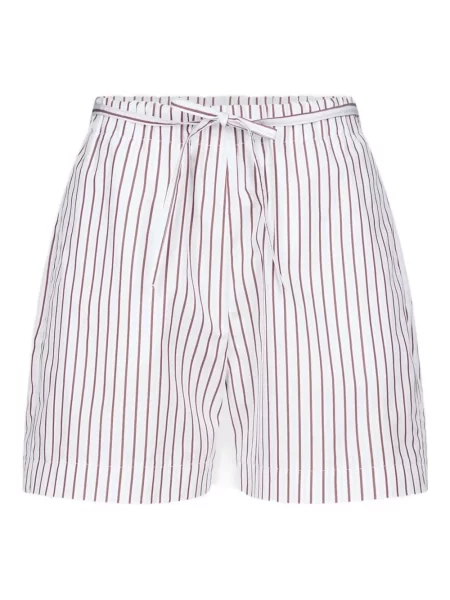 Șnur de strângere pantaloni scurți Loulou De Saison cu dungi alb