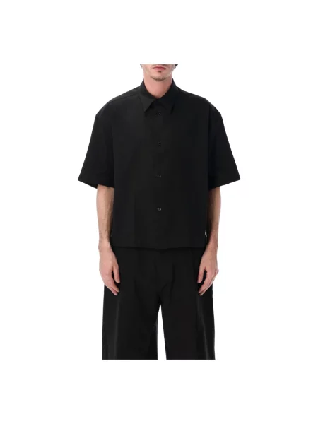 Koszula Studio Nicholson z krótkim rękawem czarna