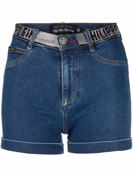 Pantaloni scurți din denim Philipp Plein albastru