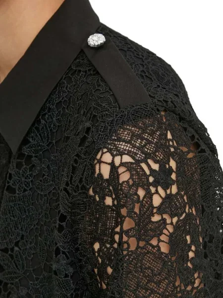 Rochie mini Bruuns Bazaar din dantelă de costum negru
