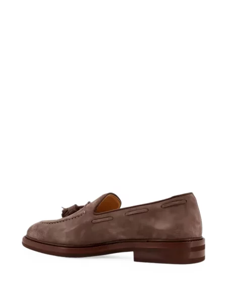 Pantofi loafer Brunello Cucinelli din piele de căprioară maro