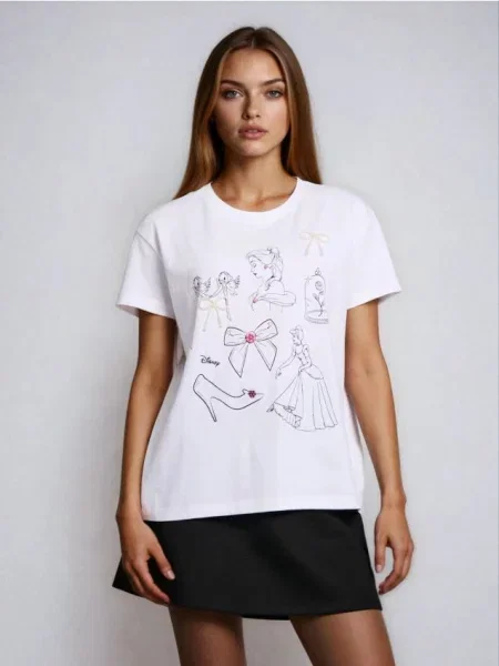 Футболка з принтом Cinderella білий