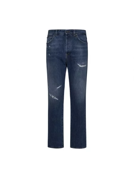 Skinny jeansy skinny Dolce And Gabbana w kwiatki niebieskie