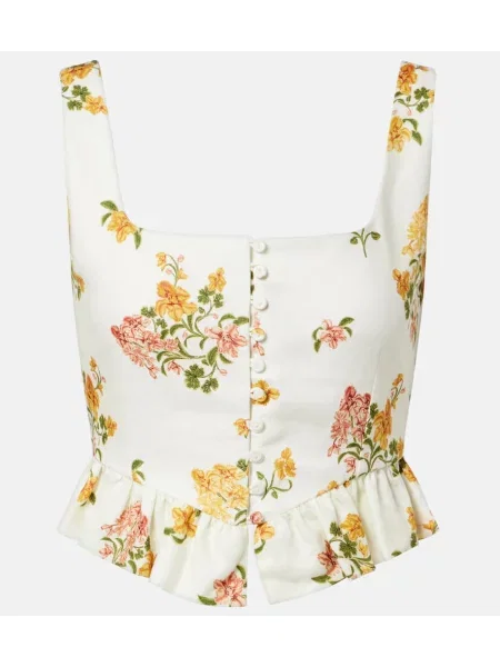 Top Agua By Agua Bendita de in cu model floral alb