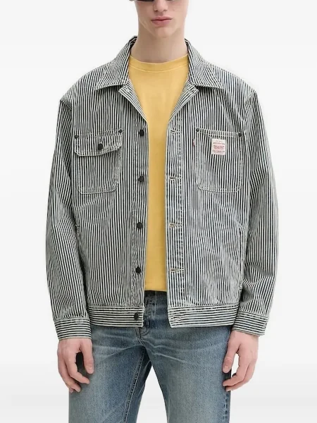 Proste jeansy Levi's 501 w paski ze stretchu dzwony niebieskie