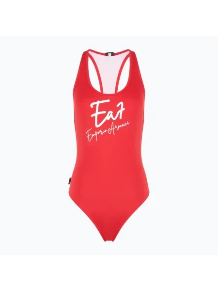 Costum de baie dintr-un element pentru femei Emporio Armani Maxi Logo One Piece racing red roșu