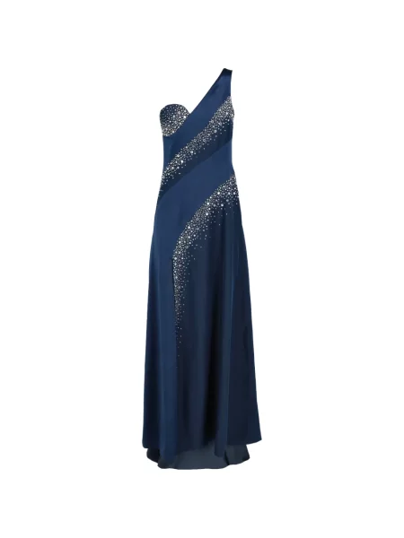 Rochie maxi Marco Gabrielli Atelier cu un umăr gol albastru
