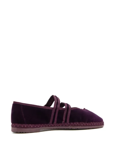 Espadrile Flabelus cu cataramă cu garnet cu bretele violet