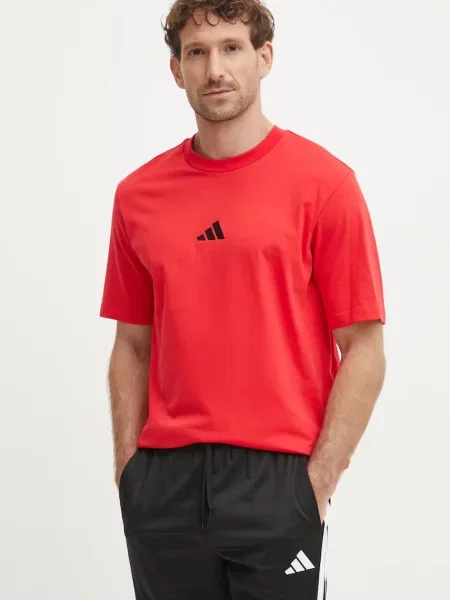 Adidas póló Essential férfi nyomott mintás piros